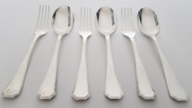 Christofle - Set of 6 Art Deco dinner forks and spoons - model America - Frankrijk, 1935-1983