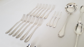 Christofle/Manufacture de l'Alfenide - Antique Silver-plated Cutlery - Pompadour collection- 40-piece/12-pax. - France, c. 1890-1920