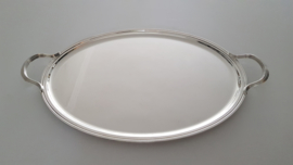 An XL Christofle silver-plated tray with handles - 63cm