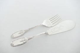 Christofle - Delafosse - Antique silver plated Fish Servers - Empire style - France, 1900-1930