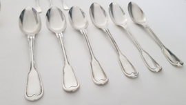 Classic French silver plated set of cutlery - Filet - 19-piece/6-pax.