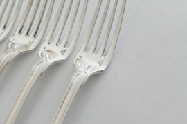 Christofle - Set of 5 silver-plated dinner spoons and dinner forks