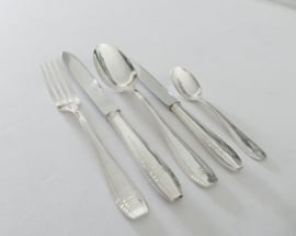 Silver-plated Art Deco Cutlery Set - 62-piece/12-pax. - Orfevrerie J. Brille - France, 1920-1930