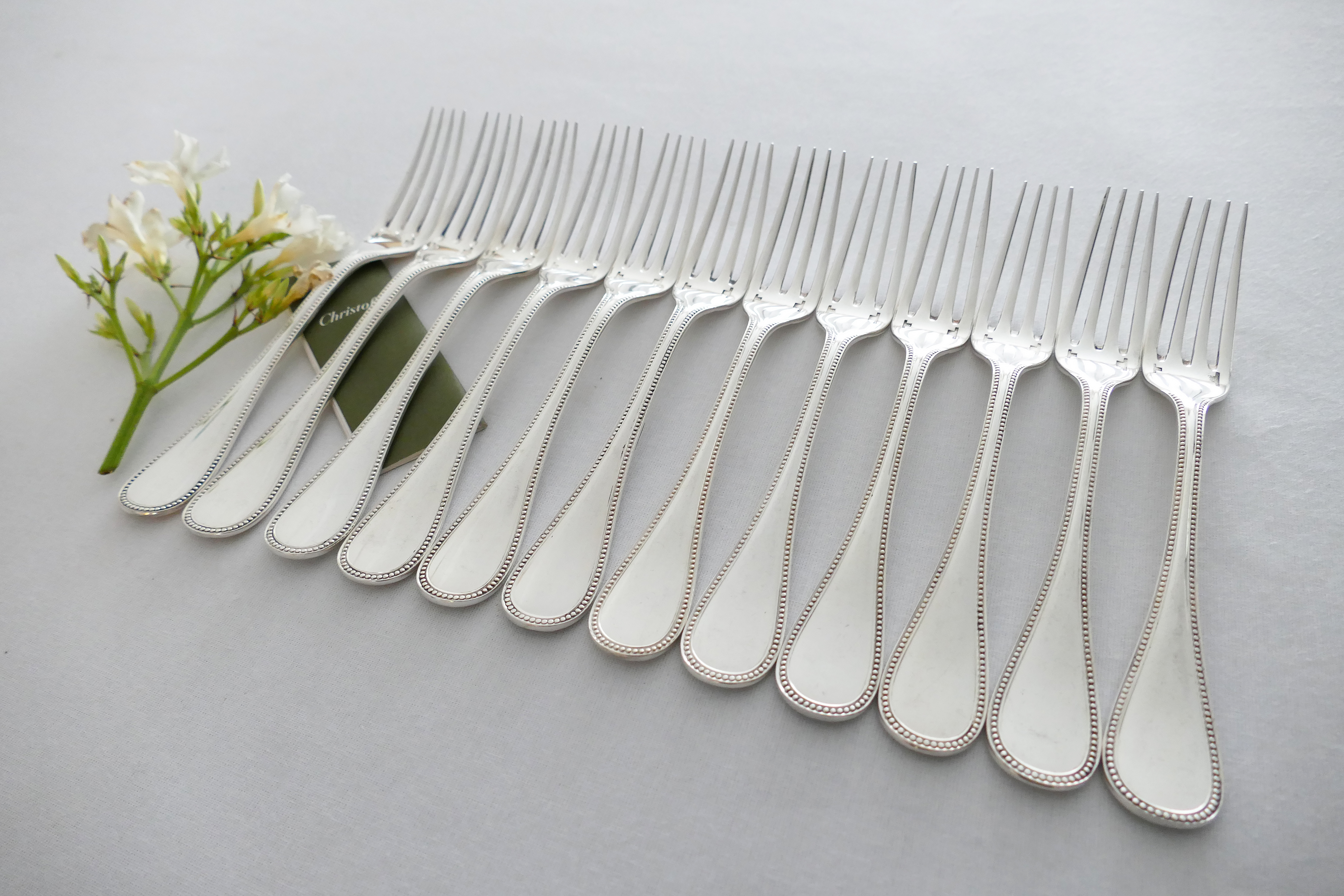 Christofle - Perles - Silver Plated Cutlery Set - 47-piece