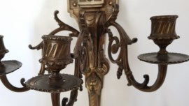 Mid-to-Late 19th Century cast Bronze Louis XVI-style 3-light wall Applique