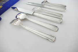 Silver Plated Art Deco Cutlery Set - 71-piece/12-pax. - Sté France Orfèvrerie -France, c. 1950's