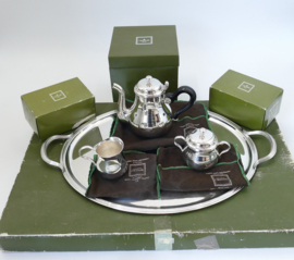Christofle Albi silver-plated Tea Set on tray - as good as new, in original packaging