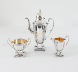 Jugendstil Silver Plated and Gilded Coffee Service - 3-piece