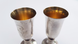 2 Vodka cups - .916 Silver & Vermeil - Tallin Jewelry Factory - U.S.S.R., 1975