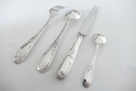 A French Silver Plated Set of Cutlery in Louis XV/Rococo-style - 49-pieces/12-pax. - E.B., France - mid 20th century
