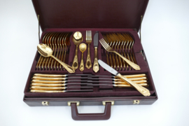 SBS Solingen - Gilded cutlery in Louis XV/Rococo style - 65-piece/12-pax. Germany, 1980's