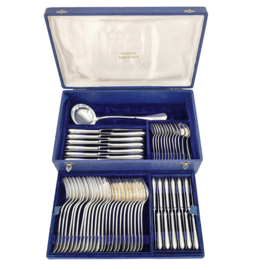 Orfevrerie Boulenger - Verzilverde bestekcassette - Baguette - 61-delig/12-persoons - Frankrijk, 1898-1938