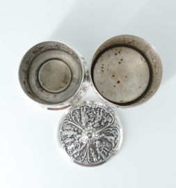 Nostalgic Old-Dutch Silver Plated Tea Caddy and Spoon Vase - H.Hooikaas for Douwe Egberts - the Netherlands, 1960s