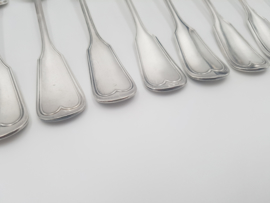 Silver plated dinner place settings - set of 6 - "Filet" -  France, c. 1900