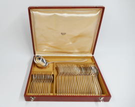 Verzilverde Bestekcassette - 37-delig/12-persoons - Klassiek patroon - Société Française d'Alliages de Métaux, c. 1950