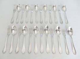 Christofle/Manufacture de L'Alfenide - Silver Plated Dinner Cutlery - 24-piece/12-pax. - Pompadour - France, 1920's
