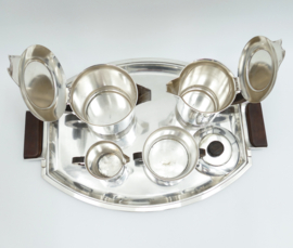 Silver Plated Art Deco Coffee and Tea Service by Ercuis & Christofle, 1937