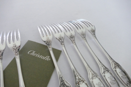 Christofle - Marie Antoinette - Set van 10 verzilverde Dessertvorken - Frankrijk, 1912-1935