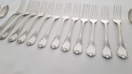 Christofle - Silver plated cutlery set for 12 persons, Marly pattern- 64-pieces