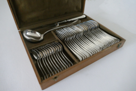 Antieke Franse bestekcassette - model Baguette - 38-delig/12-persoons - model Baguette - Société Française d'Alliage de Métaux