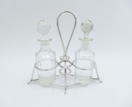 Silver Plated Oil & Vinegar Stand - French, 20th century