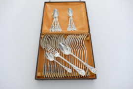 Art Nouveau Diner Bestek - Model "Pavot" (Papaver) - 34-delig/12-persoons - Armand Frenais - Parijs - 1910