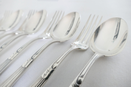 Christofle - Hemerocalle - 6 Silver Plated Diner place settings - France, 1880-1935