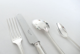 Antique Christofle Silver-plated Cutlery Canteen - "18. Contour Louis XV" - 51-piece/12-pax. - France, c. 1890