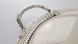 An XL Christofle silver-plated tray with handles - 63cm