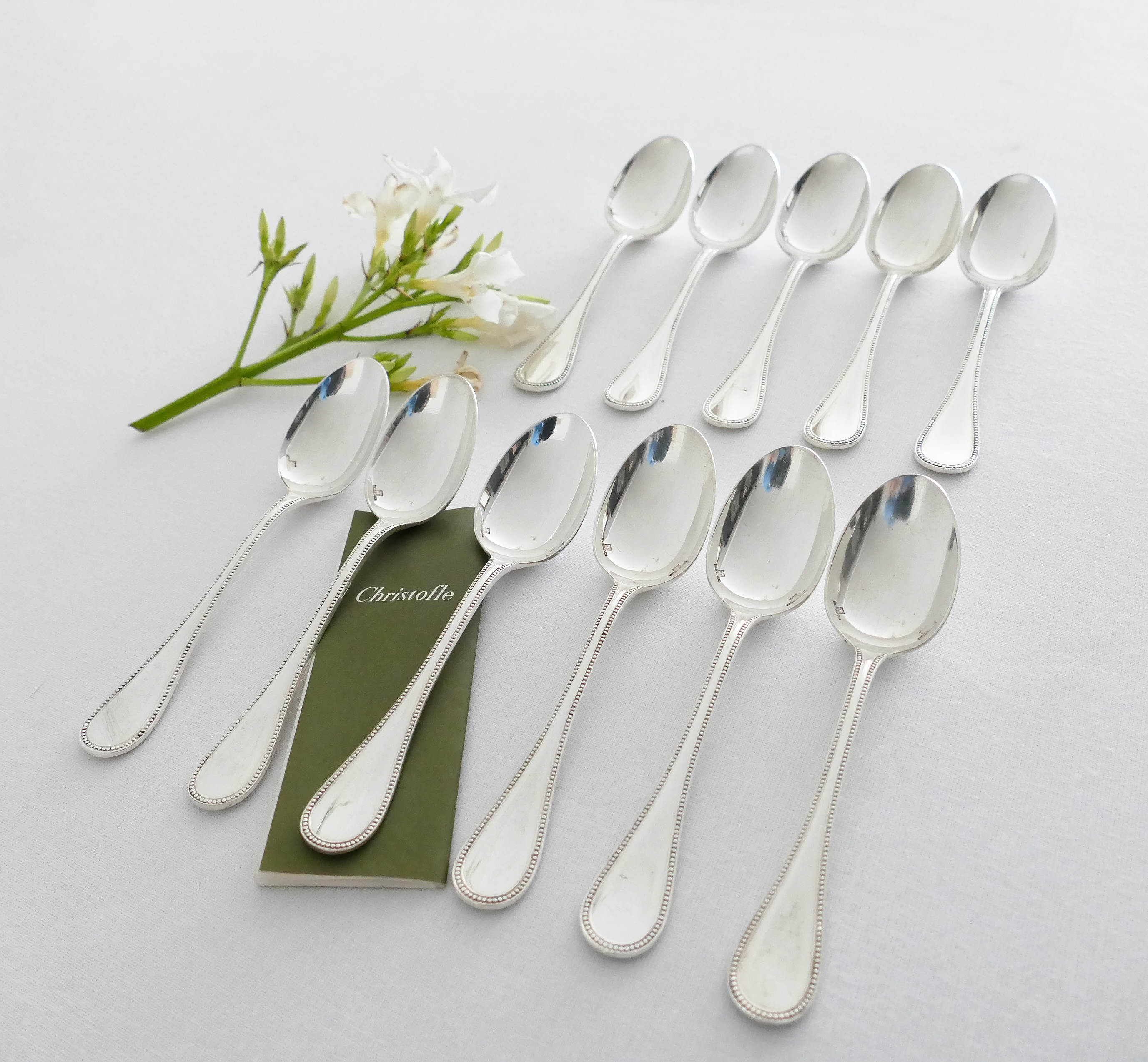 Christofle - Perles - Silver Plated Cutlery Set - 47-piece