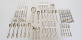 Christofle - Antique silver plated set of Cutlery - Chinon collection -  55-piece/6-pax. - France, 1860-1898