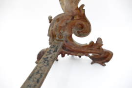 Een paar verguld bronzen vuurbokken - Rococo - 19e eeuw