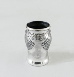 An Art Nouveau floral vase - Silver Plated Tin