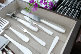 Christofle - Atlas - Silver Plated Cutlery Canteen - 149-piece/12-pax. - Luc Lanel for the Steamship S.S. Normandie - France, 1933-1949