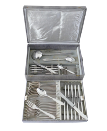 Christofle/Manufacture de L'Alfenide - Silver Plated Art Deco Cutlery Canteen - 61-piece/12-pax. - France, 1930-1950