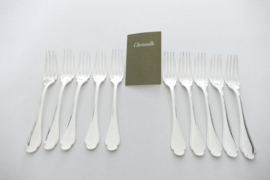 Christofle - Pompadour - Set of 10 Fish forks