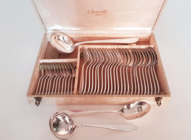 Christofle - Silver Plated Cutlery Canteen - 39-piece/12-pax. - Dax collection - France, 1950's