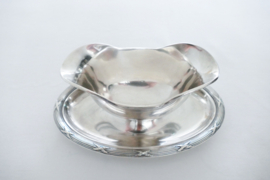 Christofle - Rubans - Silver Plated Sauce Boat on tray