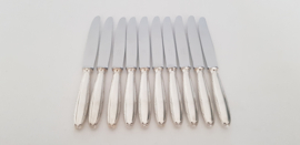Christofle - Set of 10 silver plated entry/breakfast knives - Rubans