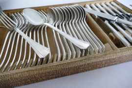 Christofle - Boreal - Verzilverde Bestekcassette - 61-delig/12-persoons - ontwerp Luc Lanel - Frankrijk, jaren 1930