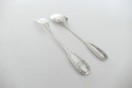 Emile Puiforcat - French Silver Dessert Spoon & Fork - France, 1857-1890