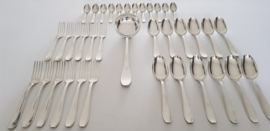 Silver Plated Cutlery Canteen in Art Deco style - 37-piece/12-pax. - Dovetail pattern - S.n.o. REX