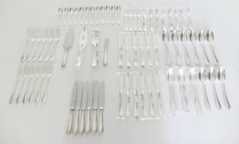 Christofle - Silver Plated Cutlery Set in the Pompadour pattern - 70-piece/12-pax. - In mint condition