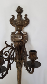 Mid-to-Late 19th Century cast Bronze Louis XVI-style 3-light wall Applique