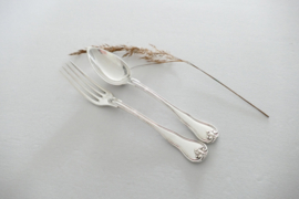 Antique French silver plated dinner fork and knife - 1868
