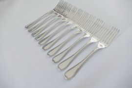 Christofle - Malmaison - 10 silver plated fish forks - new condition