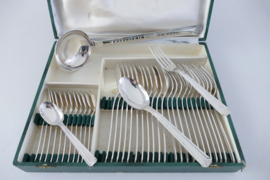 Silver Plated Art Deco Cutlery Canteen  - 37 pieces/12 pax.- France, c. 1930