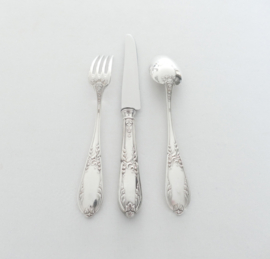 Silver-Plated Louis XVI-style Cutlery Set - 48-piece/12-pax. - Société Française d'Alliage de Métaux (S.F.A.M.) - France, 1926-1983