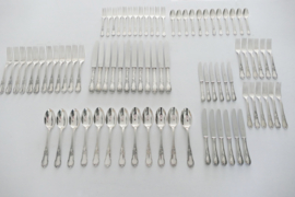 Silver Plated Cutlery Canteen - 84-piece/12-pax. - Louis XV/Rococo-style - Belgium, 1950's