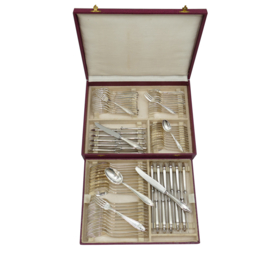 Jäger Solingen - Verzilverde bestekcassette - 83-delig/12-persoons - Duitsland, 1937-1950